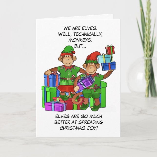 Tarjeta Joyous Elf Navidades Card (Anverso)