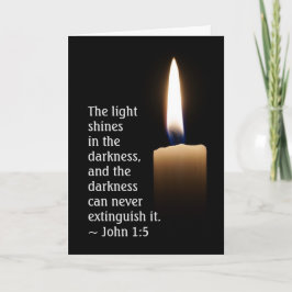 Tarjeta Juan 1:5 La luz brilla en la oscuridad