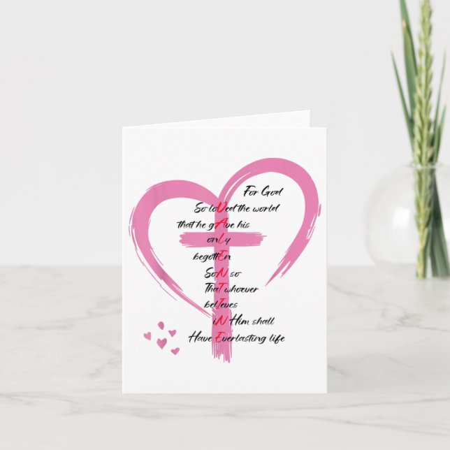 Tarjeta Juan 3_16 Porque Dios Amó Tanto Al Mundo San Valen (Anverso)
