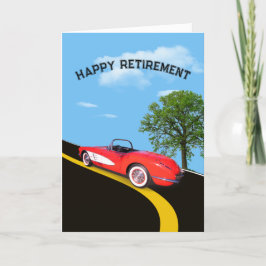 Tarjeta Jubilación 1960 Corvette rojo y blanco