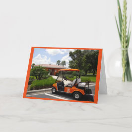 Tarjeta Jubilación - Carro De Golf Naranja Nuevo Conjunto