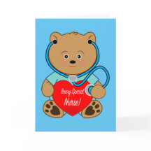 Jubilación de enfermera con osito Teddy