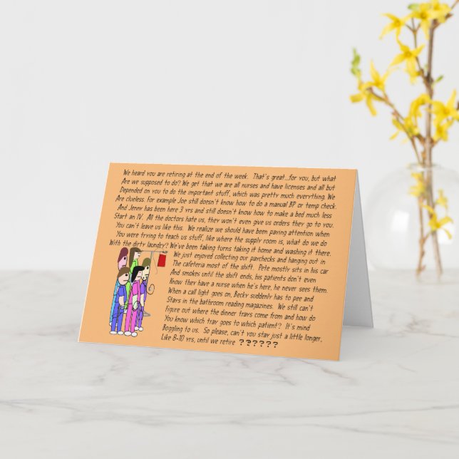 Tarjeta Jubilación de enfermera número 12 (flor amarilla)