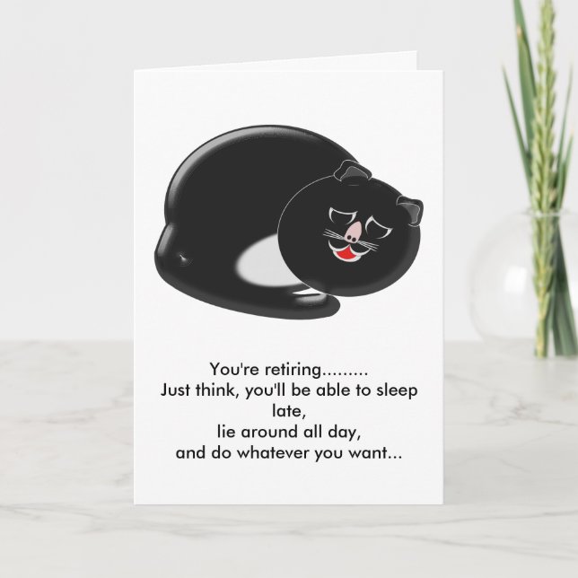 Tarjeta Jubilación de gato durmiente (Anverso)
