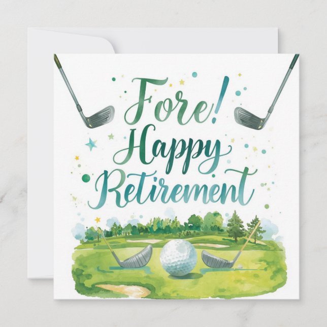 Tarjeta Jubilación de golf con bola verde (Anverso)