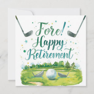 Tarjeta Jubilación de golf con bola verde