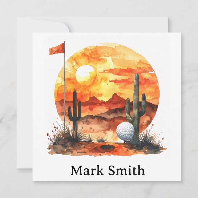 Tarjeta Jubilación de Golf en Arizona  (Anverso)