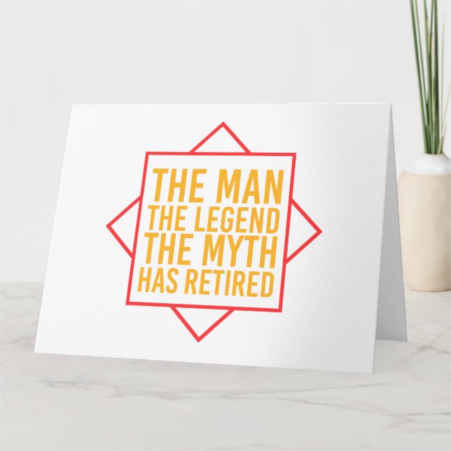 Tarjeta Jubilación El hombre el mito que la leyenda se ha  (Anverso)