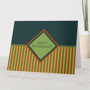 Tarjeta jubilación feliz (diamanteStriped)