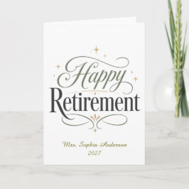 Tarjeta Jubilación Feliz Nombre Personalizado