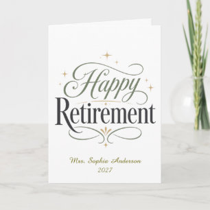 Tarjeta Jubilación Feliz Nombre Personalizado