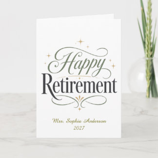 Tarjeta Jubilación Feliz Nombre Personalizado