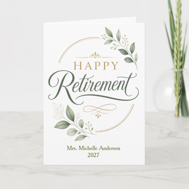 Tarjeta Jubilación Feliz Personalizada (Anverso)
