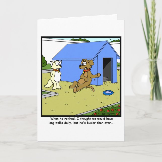 Tarjeta Jubilación ocupada: Personalizado de perros (Anverso)
