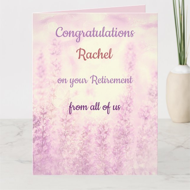 Tarjeta Jubilación personalizada de floral de bonito (Anverso)