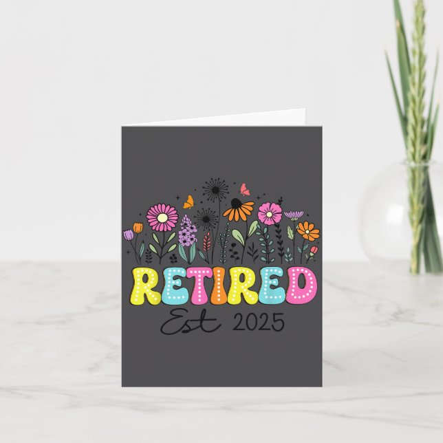 Tarjeta Jubilado Est 2025 Boho Floral Jubilación Retirarse (Anverso)