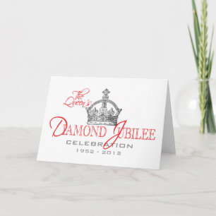 Tarjeta Jubileo británico sobre diamantes - recuerdo real