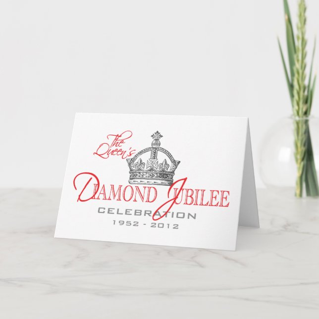 Tarjeta Jubileo británico sobre diamantes - recuerdo real (Anverso)