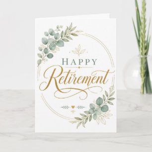 Tarjeta Jubilosa Jubilación Botánica Elegante