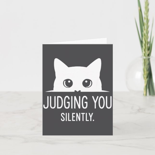 Tarjeta Judging You Silently - Funny Cat  (Anverso)