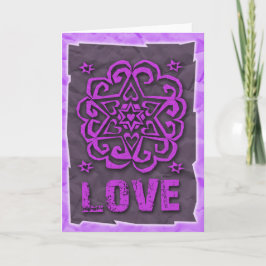 Tarjeta Judío: Corazones y Estrella de David Mandala Love