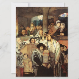 Tarjeta Judíos rezando en la sinagoga de Yom Kippur