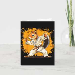 Tarjeta Judo Ardilla Acuarela Taekwondo Karate MMA