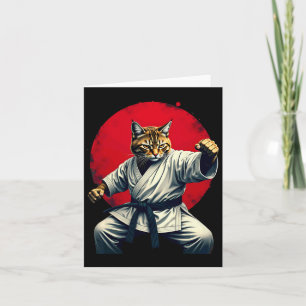 Tarjeta Judo de arte marcial japonés: gato de karate para 