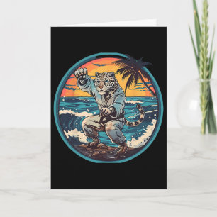 Tarjeta Judo Leopardo Naturaleza Kickboxing Taekwondo Arte