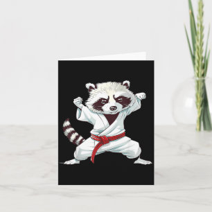 Tarjeta Judo Mapache Naturaleza Kickboxing Taekwondo Artes