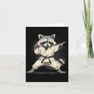 Tarjeta Judo Mapache Naturaleza Kickboxing Taekwondo Artes