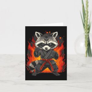 Tarjeta Judo Mapache Naturaleza Kickboxing Taekwondo Artes