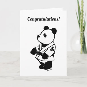 Tarjeta Judo Panda Personalizado con un cinturón negro fel