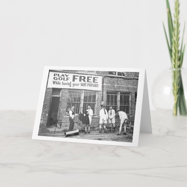 Tarjeta Juega gratis al golf (al mismo tiempo que te presi (Anverso)