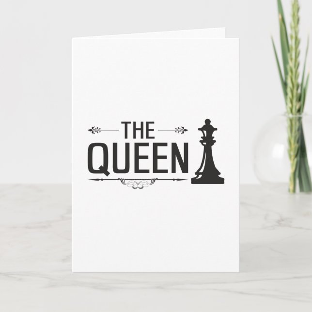 Tarjeta Juego de ajedrez Jaque mate Queen Board Idea de re (Anverso)