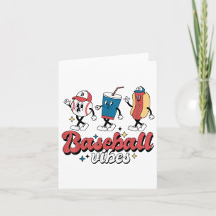 Tarjeta Juego de Béisbol Día Retro Béisbol Vibes Deportes 