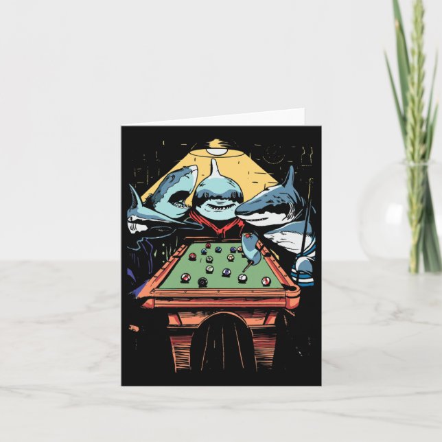 Tarjeta Juego de billar tiburones para billar (Anverso)