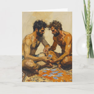 Tarjeta Juego de Cartas Sentados con las Piernas Cruzadas