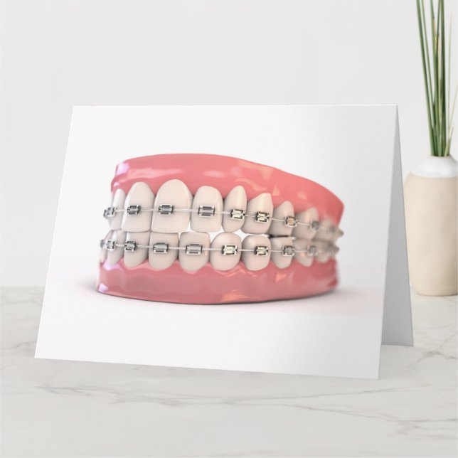 Tarjeta Juego de dientes falsos con correas (Anverso)