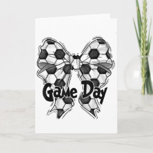 Tarjeta Juego de fútbol de arco de coqueta Día de juego de