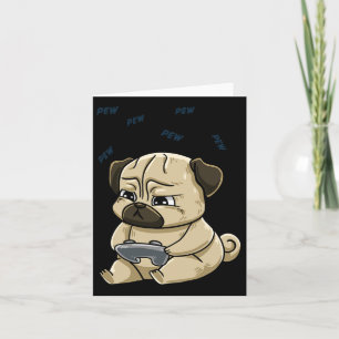 Tarjeta Juego de Gamepad Pug Pew Lindo Hob