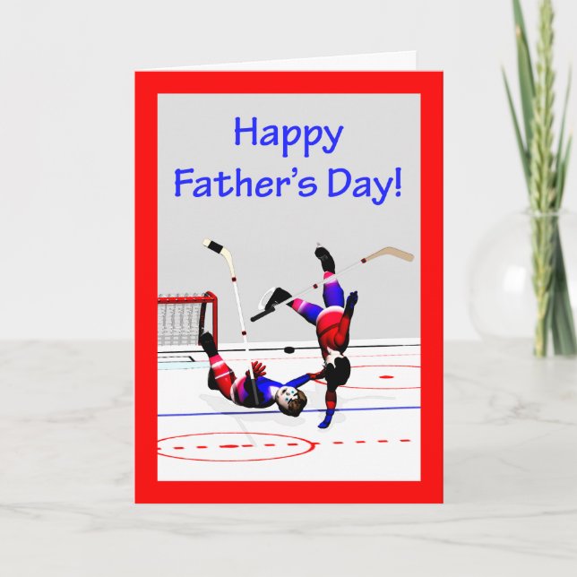 Tarjeta Juego de hockey sobre el Día del Padre (Anverso)