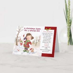 Tarjeta Juego de navidades para Chica. Buscar 8 cosas ocul