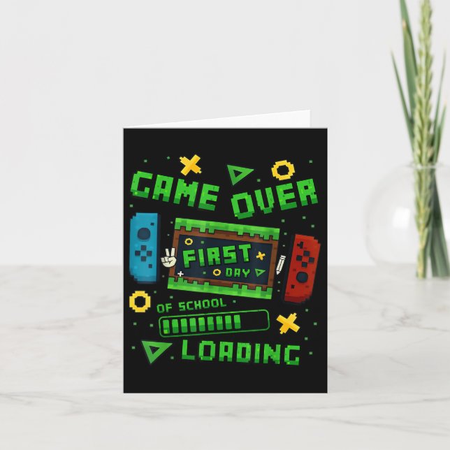 Tarjeta Juego De Píxel Sobre El Primer Día De La Escuela C (Anverso)