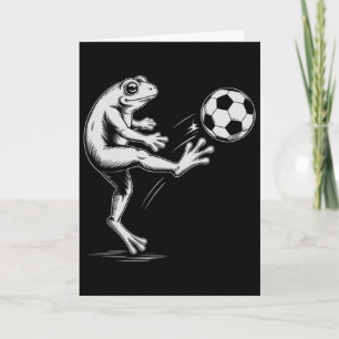 Tarjeta Juego de rana de fútbol lindo meta niños mamá