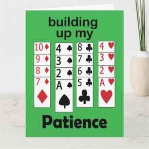 Tarjeta Juego de Solitario Construyendo Mi Paciencia Frase