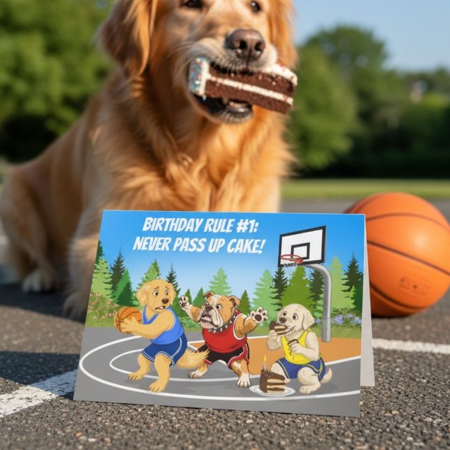 Tarjeta Juego de tarta de cumpleaños divertido con perros  (Subido por el creador)