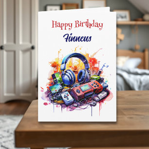Tarjeta Juego de video de cumpleaños feliz personalizado
