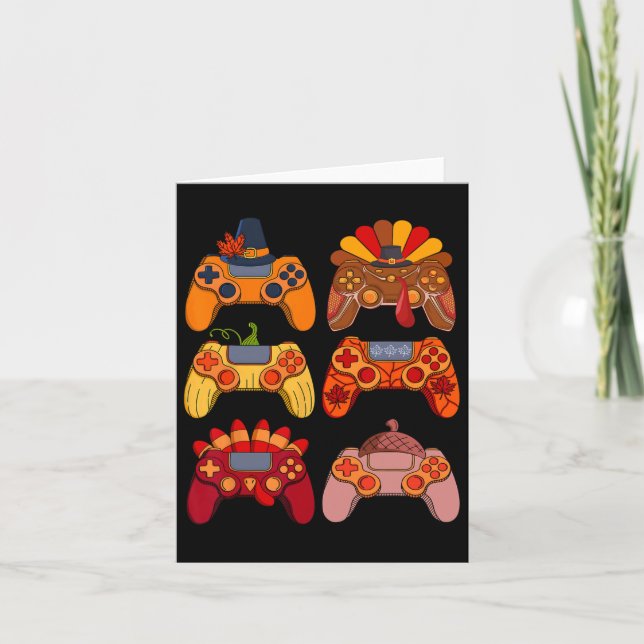 Tarjeta Juego de video de juegos de otoño Día de Acción de (Anverso)