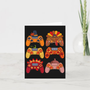 Tarjeta Juego de video de juegos de otoño Día de Acción de